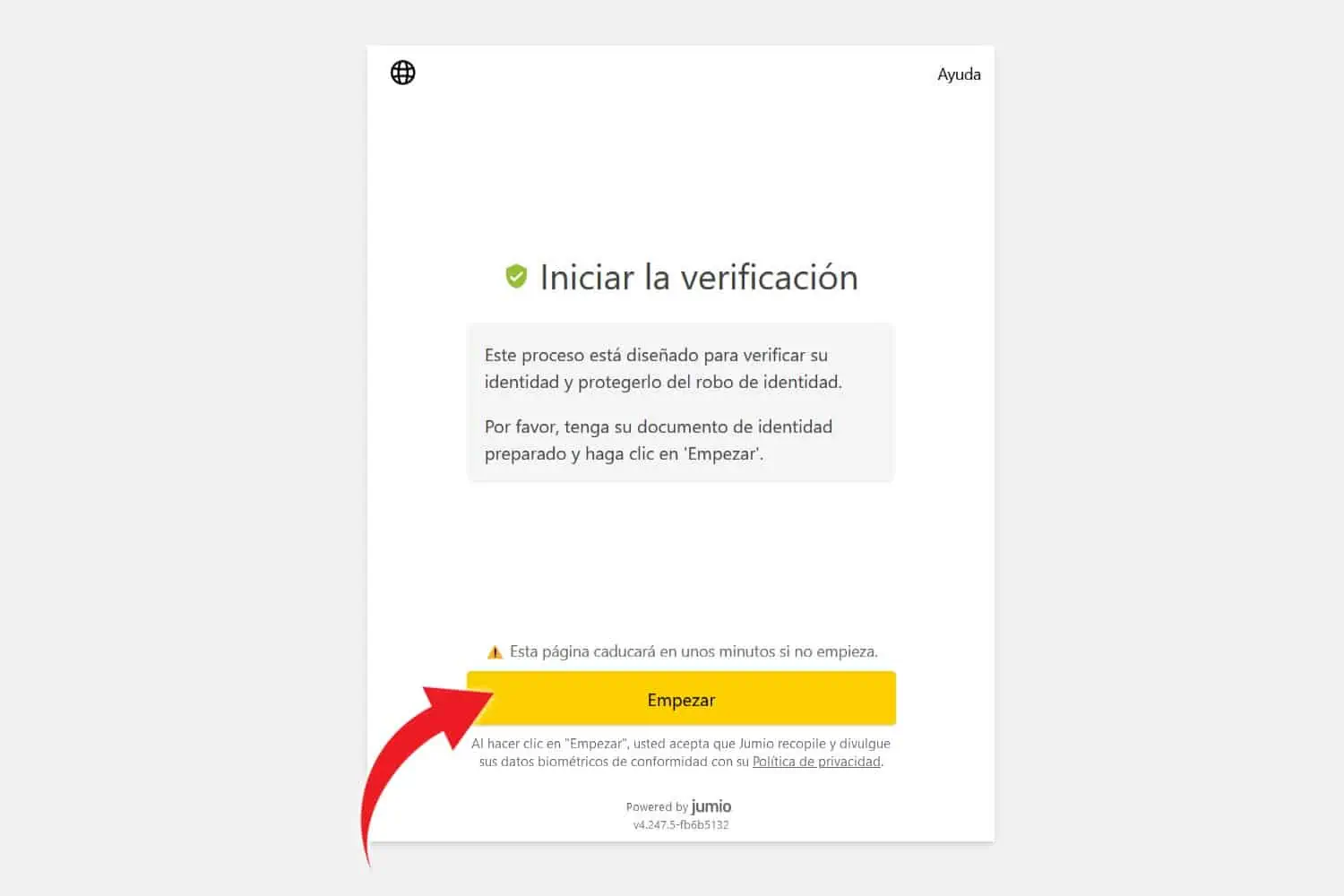 iniciar verificacion